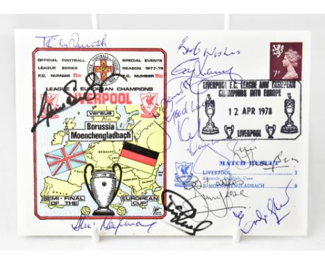 LIVERPOOL FOOTBALL CLUB; a first day cover postmarked for 1978, bearing numerous signatures of the Liverpool team of the time