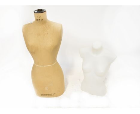A vintage Yugian &amp; Sons Ltd Museum 4221/6788 ladies' dressmaking mannequin, height 88cm and one other plastic female disp