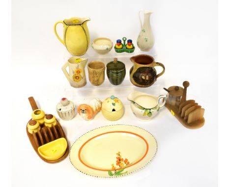 Various vintage and early 20th century collectible ceramics to include a Clarice Cliff Newport Pottery 'Rhodanthe' Art Deco s