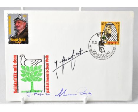 YASSER ARAFAT; a first day cover bearing the leader's signature and Berlin postmark.We have not authenticated these signature