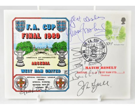 WEST HAM UNITED; a commemorative FA Cup Final 1980 first day cover bearing four signatures.We have not authenticated these si