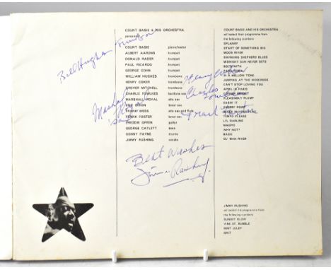 COUNT BASIE; a programme bearing several signatures including Jimmy Rushing, Charlie Fowlkes, and Henry Coker.We have not aut