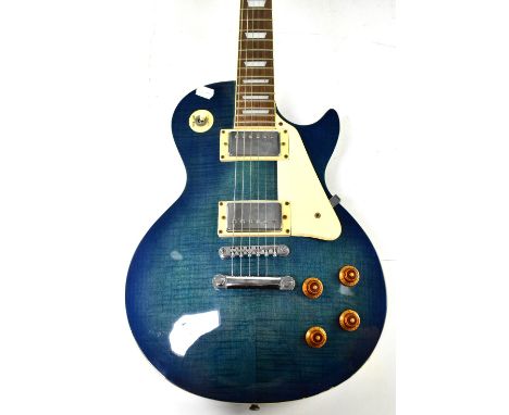 EPIPHONE LES PAUL; a Special Edition six string electric guitar, serial no.L98030622, production year 1998, in translucent bl
