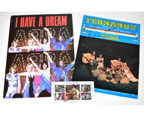 ABBA; 'I Have a Dream' music score, inscribed 'November 10th 1979 Wembley Arena' and bearing four signatures to the back cove