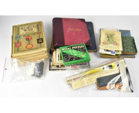 A collectors' lot to include postcard album with topographical buildings, people, etc, various loose postcards of ships, buil