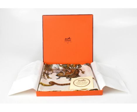 HERMÈS; a silk jacquard scarf, 'Les Fetes du Roi Soleil', designed by Michel Duchene, first issued 1994, in original Hermes d