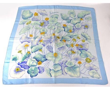 HERMÈS; a vintage silk scarf, 'Les Capucines', designed by Antoine de Jacquelot, 84 x 84cm. 