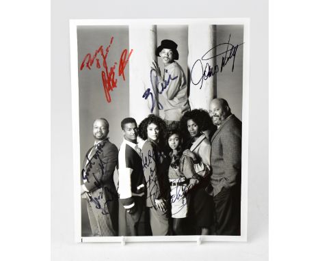 FRESH PRINCE OF BEL-AIR; an original black and white promotional photograph dated 1991-92, bearing six signatures including A