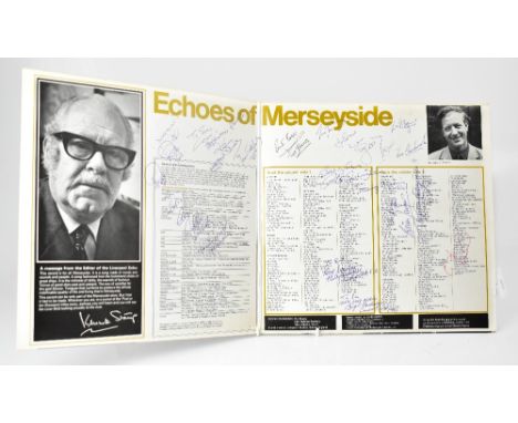 An 'Echos of Merseyside' single record in gatefold sleeve bearing multiple signatures to the inner pages including Pete Best,
