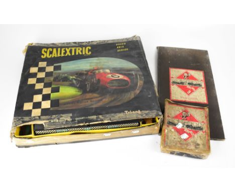 A vintage Tri-ang Scalextric GP3 Model set to include racing cars, track, instructions, etc and a vintage Monopoly boardgame 