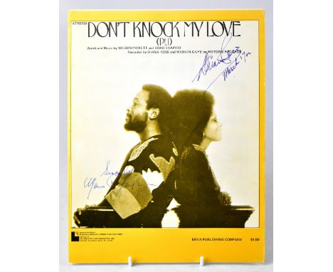 DIANA ROSS & MARVIN GAYE; 'Don't Knock My Love', the music score bearing the stars' signatures to the front page.We have not 