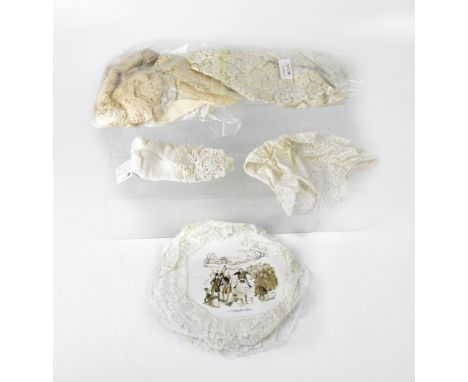 A large quantity of mainly Victorian and Edwardian lace and linen, to include crochet work, lacework, various lengths of lace