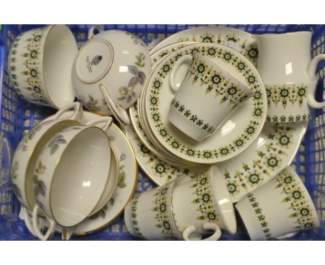 A Royal Grafton Valetta part tea service, comprising sandwich plate, cups and saucers, side plates, milk jug and slop bowl;  