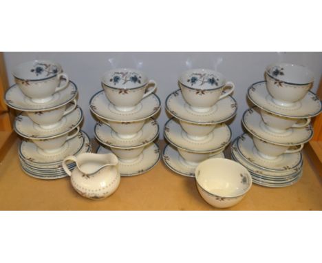 A Royal Doulton Old Colony tea service comprising, twelve tea plates, twelve cups and saucers, milk jug and sugar bowl