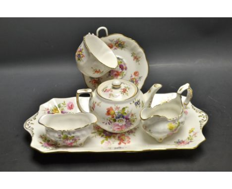 A Hammersley  Porcelain Batchelors tea service decorated in the Howard Spray's pattern comprising tea pot, cup, saucer, milk 