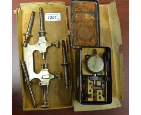 Tools - a Triumph Jacot polishing Lathe, boxed;  a Mercer pressure gauge, with accessories (2)
