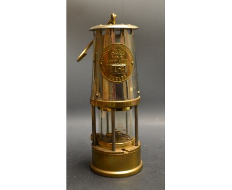 Brass miners safety lamp type GR65, stamped 139