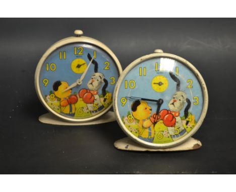A Smith's Sooty and Sweep clock, another similar (2)