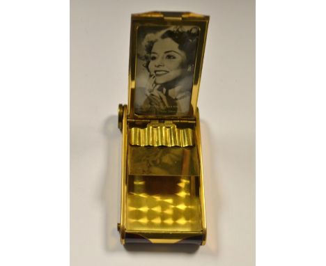 Art Deco enamelled compact shaped as a folding camera