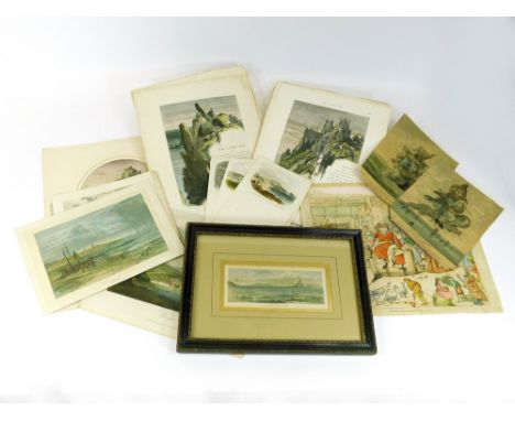 PRINTS & ENGRAVINGS ETC. Various engravings of Penzance & other Cornish locations, mostly book plates etc. one framed. Also, 