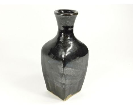 TREVOR CORSER. A Trevor Corser square-sided bottle vase. Impressed personal & Leach Pottery marks Height 29cm.  Please note t