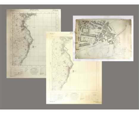 PENZANCE MAP ETC. An Ordnance Survey Map of Penzance Harbour & its surroundings, showing many buildings & numerous courts tha