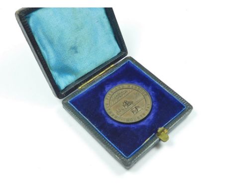 NEWLYN HARBOUR & PIER MEDAL. A bronze medal for the laying of the foundation stone for Newlyn South Pier in 1885. Mint, in or