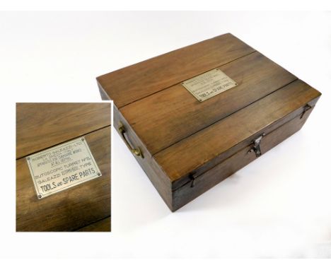 ROBERTO GALEAZZI LTD. A compartmentalised mahogany box for tools & spare parts, produced by Roberto Galeazzi Ltd, Italy, who 