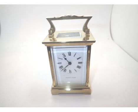 Mappin and Webb carriage clock with travel case