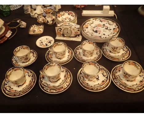 Large quantity of Masons Ironstone in the Mandalay pattern dinnerware cups saucers and other items ( forty two pieces )  COND