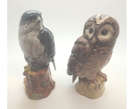 Beswick Beneagles Scotch whisky ceramic Falcon and Tawny Owl both full and sealed