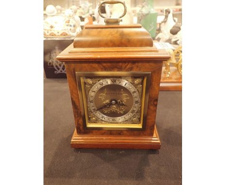Garrard London Elliott walnut cased mantel clock  CONDITION REPORT: Does not include key, it has a fold in winder to the back