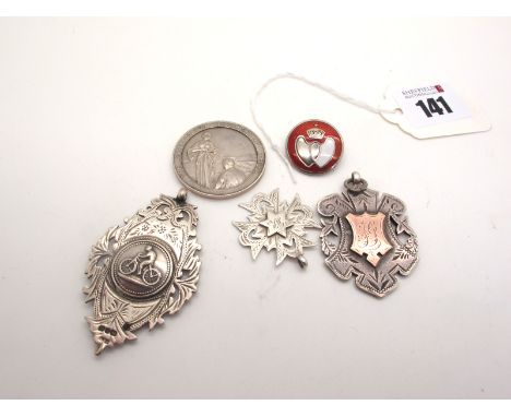 Hallmarked Silver Medallion Pendants, together with a hallmarked silver "The Smallholder Championship Medal"; a hallmarked si