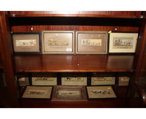A quantity of Stevengraph silk pictures depicting hunting scene and coaching scenes etc.