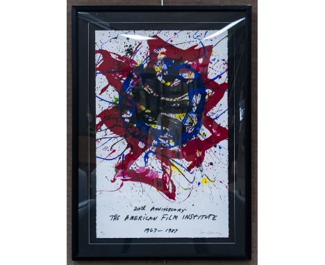 Sam  Francis limited edition lithograph poster. 20th Anniversary of the American Film Institute 1967 - 1987, #104/115. Framed