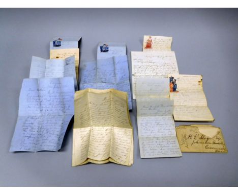Collection of Civil War letters and correspondence, (12) letters. Many letters written by soldiers and their loved ones after