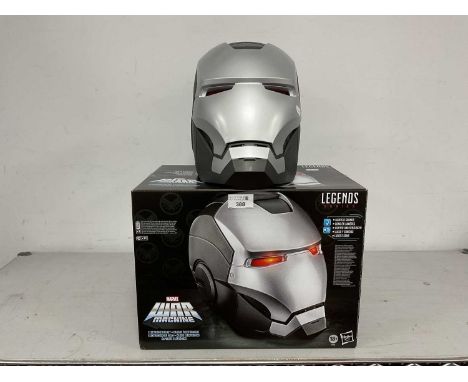 A Hasbro Marvel War Machine 1:1 Scale Legends Series Electronic Helmet, instruction leaflet present, helmet has previously be