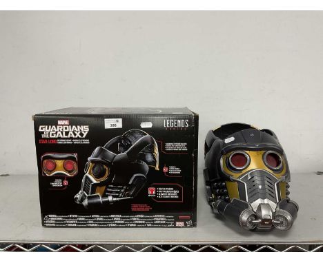 A Hasbro 1:1 Scale Marvel 'Legends Series' Guardians of the Galaxy Star-Lord Electronic Helmet, instruction leaflet present, 
