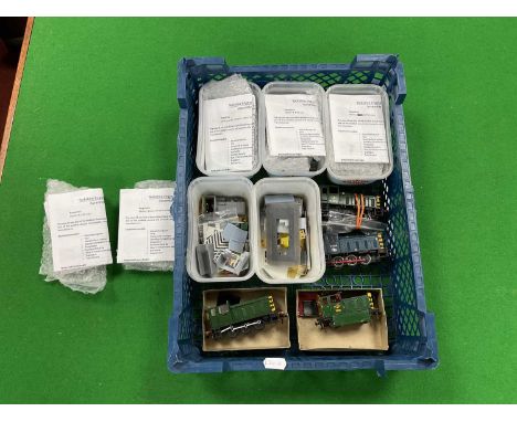 A Bachmann 00 gauge Class 03 diesel Shunter in BR Blue together with part-built kits and components for eight other small die
