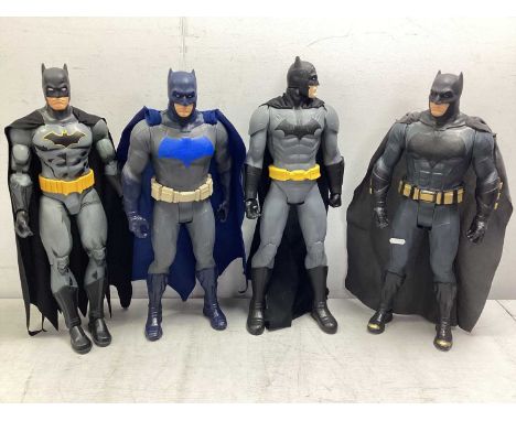 Four 19" Plastic Batman Action Figures by Jakks Pacific and other, all unboxed.