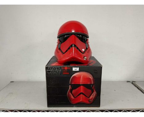 A Hasbro Star Wars 'The Black Series' Captain Cardinal 1:1 Scale Electronic Helmet, packaging has been opened, instruction le