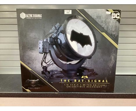A Jazzinc Dioramas 1/6 Scale The Bat-Signal Collectible Accessory. Previously displayed, untested and unchecked, bidder to as