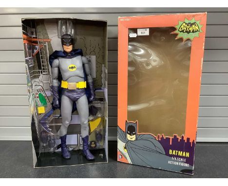 A Neca Batman Classic TV Series Batman 1/4 Scale Plastic Action Figure, previously displayed, boxed.