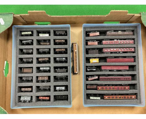 Approximately Forty items of British N gauge rolling stock by Peco, Lima and others.