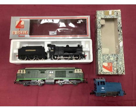 Three Lima 'O' Gauge/7mm Locomotives, comprising a Class 4F 0-6-0 plus tender, overpainted satin black, renamed Southern R/No