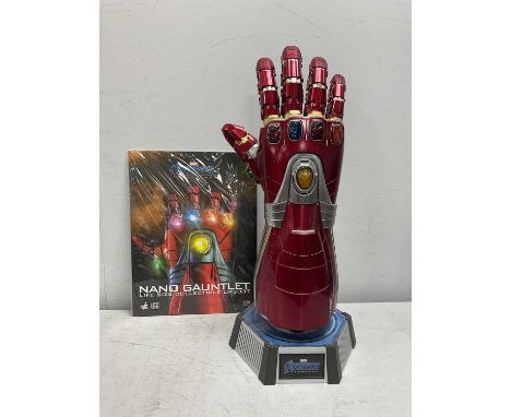 A Hot Toys 1:1 Scale #LMS007 Marvel Avengers End Game Mains Operated Nano Gauntlet Life Size Collectible, untested, boxed.
