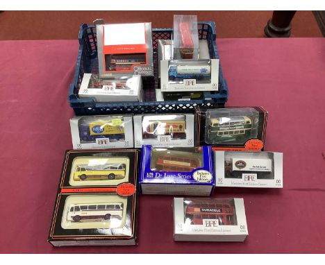 Approximately Sixteen boxed 00 scale diecast bus models and a Fyffes lorry, by EFE and others.