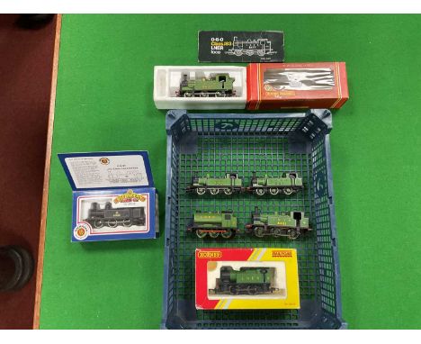 Seven OO gauge LNER tank engines by Hornby, Bachmann and Mainline, (three boxed) all untested.