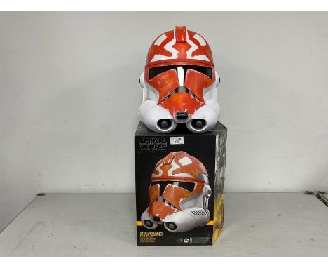 A Hasbro Star Wars - The Clone Wars 'The Black Series' 332nd Ahsoka's Clone Trooper 1:1 Scale Electronic Helmet, packaging ha
