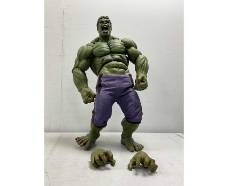 A Neca 1:4 Scale Marvel Age of Ultron Hulk Plastic Action Figure, unboxed.